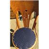 Image 2 : WOOD CHAIR ( NAVY SEAT) *VINTAGE*