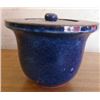 Image 1 : HEAVY BLUE POTTERY WITH LID
