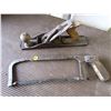 Image 1 : LOT OF 2 TOOLS (VINTAGE) *WOOD PLANE* (STANLEY) *#5 HACKSAW*