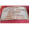 Image 1 : CAST SIGN (SYMONS) *CONE CRUSHER* (DAMAGE TO LEFT TOP CORNER)