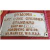 Image 2 : CAST SIGN (SYMONS) *CONE CRUSHER* (DAMAGE TO LEFT TOP CORNER)