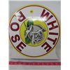 Image 1 : WHITE ROSE SIGN (PORCELAIN) *FLANGE SIGN* (REPRODUCTION)