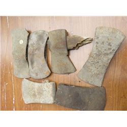 LOT OF 6 AXE HEADS (SOME DAMAGED)