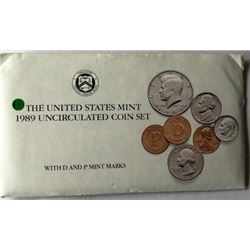 LOT OF TWO -1989 UNC US COIN SET (EACH SET HAS TWO COMPLETE SETS OF DENVER &  PHI.  MINTS WITH PAPER