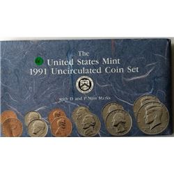 LOT OF TWO -1991 UNC US COIN SET (EACH SET HAS TWO COMPLETE SETS OF DENVER &  PHI. MINTS WITH PAPERS