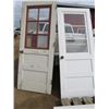 Image 1 : LOT OF 2 WOOD HOUSE DOORS (WITH GLASS)