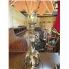 Image 3 : LOT OF 2 LAMPS WITH RED VELVET SHADES (ANTIQUE) *1-41 INCHES TALL, 1-34 INCHES TALL*