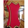 Image 5 : LOT OF 2 LAMPS WITH RED VELVET SHADES (ANTIQUE) *1-41 INCHES TALL, 1-34 INCHES TALL*