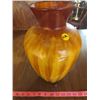 Image 1 : VASE (ANTIQUE) *YELLOW, BROWN RED COLOR* (14.5 INCHES TALL)