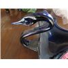 Image 2 : ART GLASS BOWL ( SWAN SHAPED) *DARK BLUE*