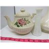 Image 2 : LOT INCLUDING, TEAPOT, VASES AND CANDY DISH (ANTIQUE)