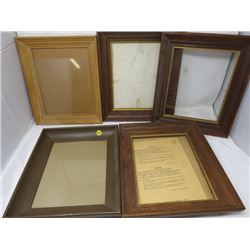 LOT OF 5 ASSORTED PICTURE FRAMES