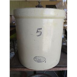 POTTERY CROCK (MEDALTA) *5 GALLON* (NO LID) *NO CRACKS*