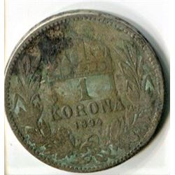 HUNGARIAN COIN (1 CORONA-) *1894*