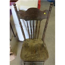 WOOD CHAIR (NEEDS WORK)