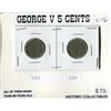 LOT OF 2 FIVE CENT COINS ( 1933-1936) *CANADA* (GEORGE V)