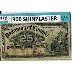 SHINPLASTER (1900) *DOMINION OF CANADA* (.25 CENTS)