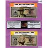 Image 1 : LOT OF 2 TOKEN MILLION DOLLAR BILLS ( JOHN WAYNE, MARILYN MONROE)