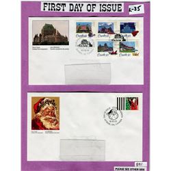 CANADA POST LOT (INCLUDES 4 FIRST DAY OF ISSUE POSTAL ENVELOPES WITH HISTORIC STAMPS)