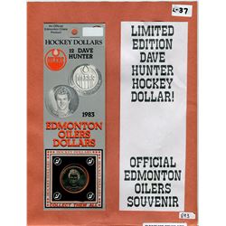 LOT OF 2 EDMONTON OILERS HOCKEY DOLLARS (1983) *12 DAVE HUNTER*