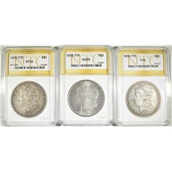 3 1878 7TF REV 78 MORGAN DOLLARS