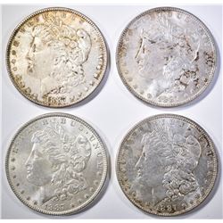 (4) 1887 MORGAN DOLLARS  BU