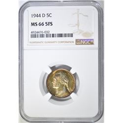 1944-D JEFFERSON NICKEL  NGC MS-66 5FS