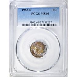 1953-S ROOSEVELT DIME  PCGS MS-66