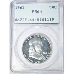 1962 FRANKLIN HALF DOLLAR  PCGS PR-64