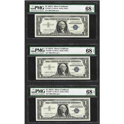 Lot of (3) 1957A $1 Silver Certificate STAR Notes PMG Superb Gem Uncirculated 68