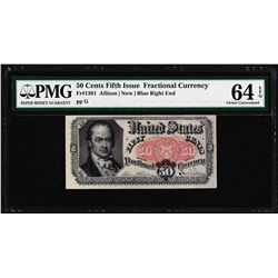 1874 50 Cent Fifth Issue Fractional Currency Note Fr.1381 PMG Choice Uncirculate