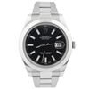 Image 1 : Rolex Mens Datejust II Stainless Steel 41mm Blue Luminous Stick Dial Watch