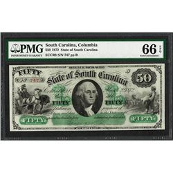 1872 $50 State of South Carolina Revenue Bond Obsolete Note PMG Gem Uncirculated