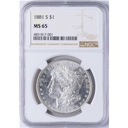 1881-S $1 Morgan Silver Dollar Coin NGC MS65 Amazing Toning