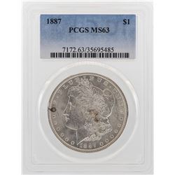 1887 $1 Morgan Silver Dollar Coin PCGS MS63