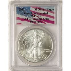 WTC Ground Zero 2001 $1 American Silver Eagle Coin PCGS Gem Uncirculated