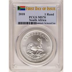 2018 South Africa Krugerrand Silver Coin PCGS MS70 First Issue