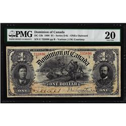 1898 $1 Dominion of Canada ONEs Outward Note DC-13b PMG Very Fine 20