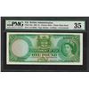 Image 1 : 1962 Fiji British Administration 1 Pound Note Pick# 53e PMG Choice Very Fine 35