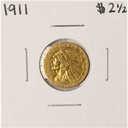 1911 $2 1/2 Indian Head Quarter Eagle Gold Coin