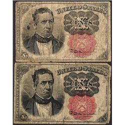 Lot of (2) 1874 Ten Cents Fifth Issue Fractional Currency Notes