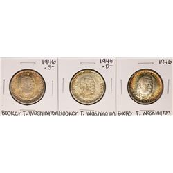 Set of 1946-P/D/S Booker T. Washington Commemorative Half Dollar Coins Nice Toni