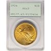 Image 1 : 1924 $20 St. Gaudens Double Eagle Gold Coin PCGS MS63 Green Rattler Holder