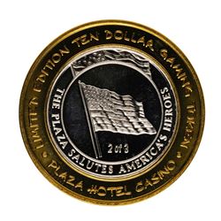 .999 Fine Silver Plaza Casino Las Vegas, NV $10 Limited Edition Gaming Token