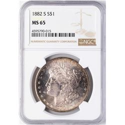 1882-S $1 Morgan Silver Dollar Coin NGC MS65