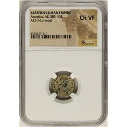 Arcadius, 383-408 AD Ancient Eastern Roman Empire Coin NGC Ch VF