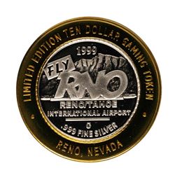 .999 Fine Silver Reno Tahoe International Airport $10 Limited Edition Gaming Tok