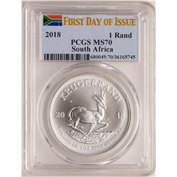 2018 South Africa Krugerrand Silver Coin PCGS MS70 First Issue