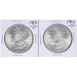 Lot of 1901-O & 1902-O $1 Morgan Silver Dollar Coins