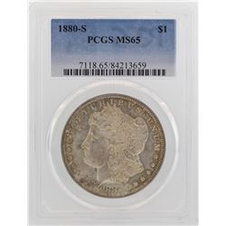 1880-S $1 Morgan Silver Dollar Coin PCGS MS65